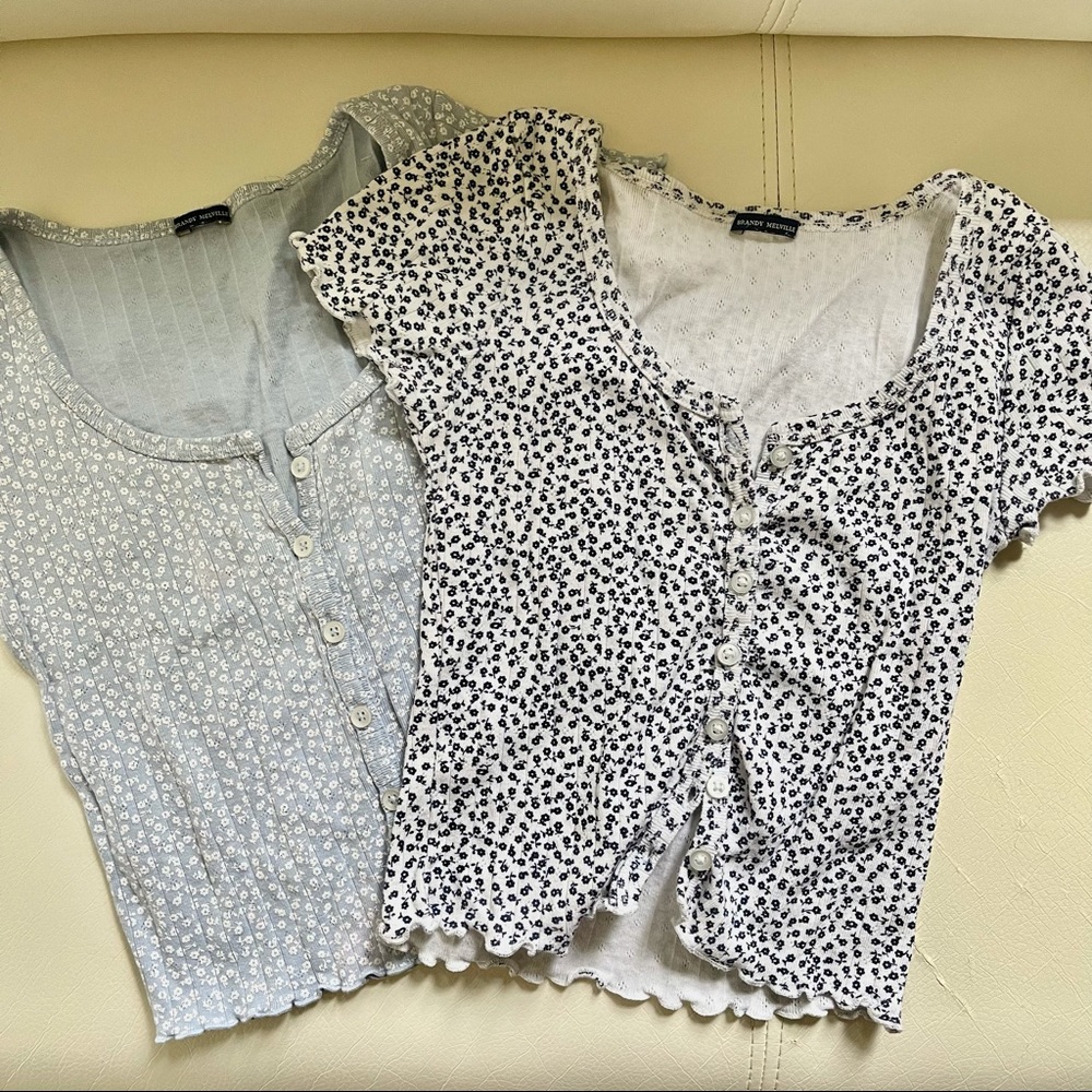 Brandy Melville Short Sleeve Button Up Shirt